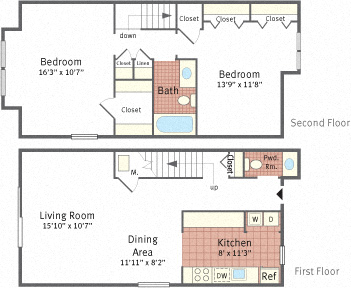 Floor Plans for Wheatland Hills Apartments located in Lancaster, PA, 17601